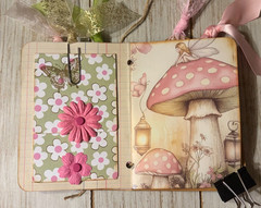 Junk Journal Handmade Booklet Book Vintage “Pink Fairies” Pockets, Ephemera
