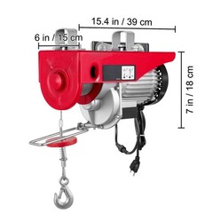 Electric Hoist 1320lbs Crane Winch with Wireless Remote Control 1150W 110V