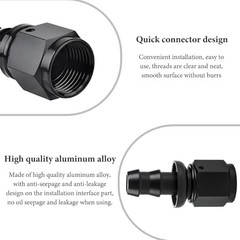 2 PCS 6AN Straight Push Lock Hose Fitting End, Aluminum Female Straight Swivel B