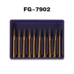 FG 7902 Dental Tungsten Carbide Steel Gold Burs Needle shape For High Speed New