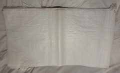 (25) Sandbags 14×26 Sand Bags Bag Poly. White w Draw Strings.