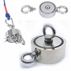 Fishing Magnet Kit Up to 1800 Lbs Pull Force Strong Neodymium + Rope + Carabiner
