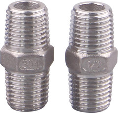 Stainless Steel 1/4 Inch Ball Valve NPT Male Hex Nipple Water Oil Gas X2