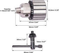 HFS(R) Drill Chuck w/Key (1/32″-1/2″ and JT33)