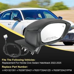 Door Mirror Right Passenger Side Replacement for Honda Civic Sedan Hatchback 202