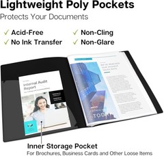 Moisture-Resistant Presentation Binder – 24 Pockets for Protecting Key Documents