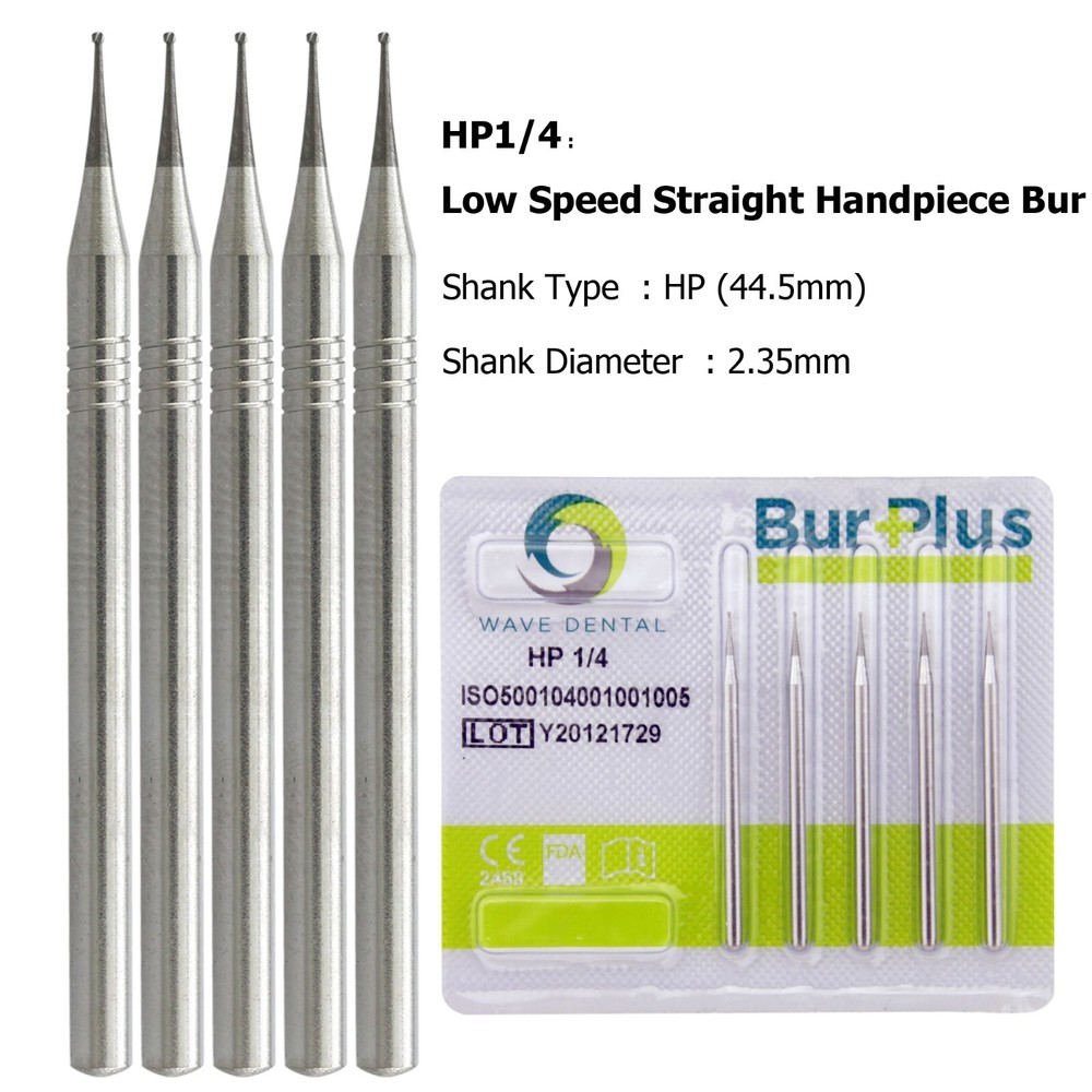 WAVE Dental Latch Carbide Burs Round RA Slow Speed Straight Handpiece Bur 44.5mm