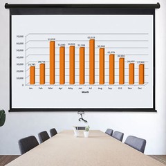 Black Projector Screen Pull Down 16:10 Foldable Wall Mount HD Projection Screen