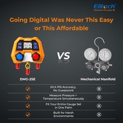 Elitech DMG-2SE 2-Way HVAC Manifold Gauge Set 88 Refrigerants Automotive AC Tool