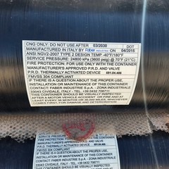 New Type 2 CNG Tank Compressed Natural Gas 16×60″ Faber W/OMB Electric Valve