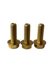100 pcs M8-1.25×25 Hex Flange Frame Bolt Class 10.9 DIN 6921 Zinc Yellow