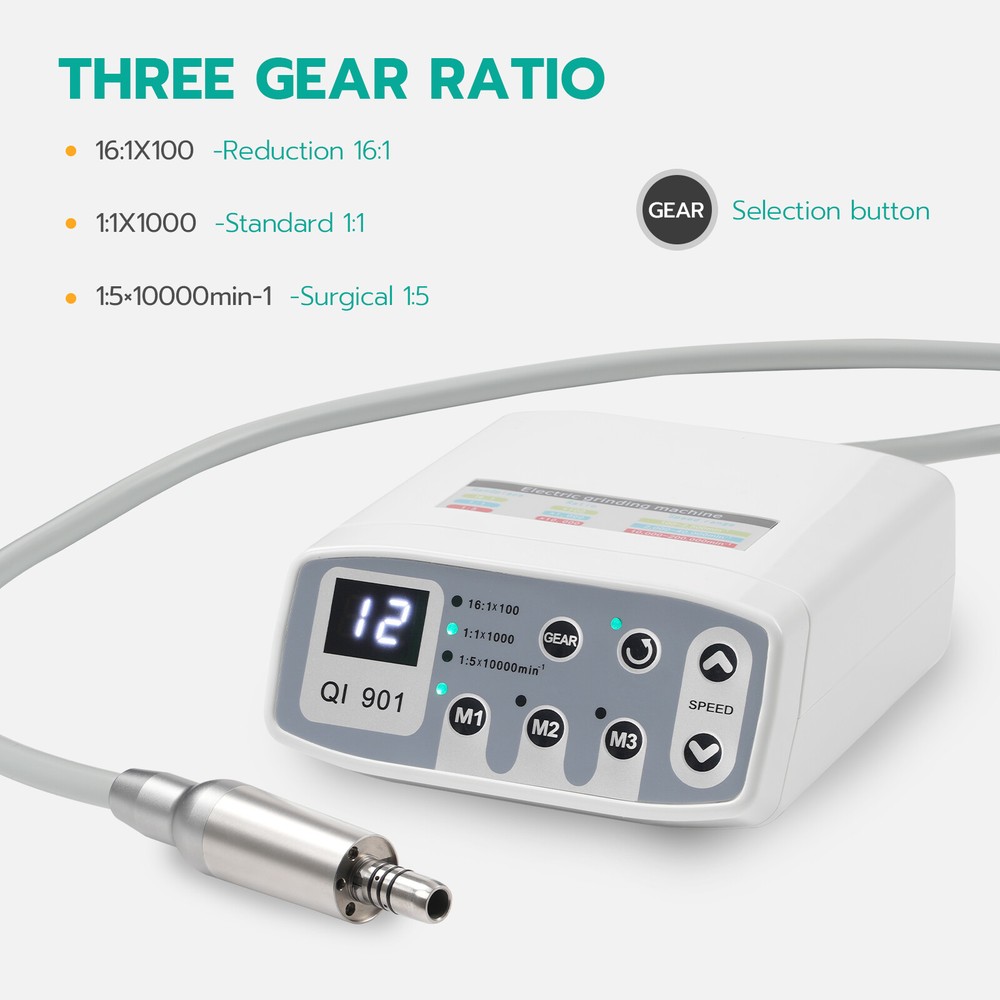 Dental LED Brushless Electric Micro Motor Internal Spray 3 Mode 4H 1:1/1:5/16:1