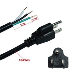 6ft 18 Gauge 3 Prong AC Power Cord Cable with on Off Switch, Pigtail (Open En…
