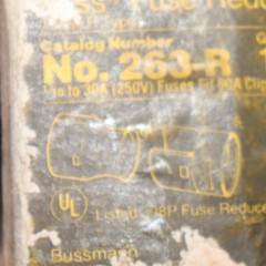 One New Old Stock Buss EATON BUSSMANN 263-R FUSE REDUCER 30A-60A More Available