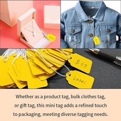 300 Pcs 1.38×0.87 Inches Yellow Blank Jewelry Price Tags with String Attached…