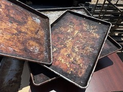 Lot of 240 Commercial Baking 18×26 Bakery Full Size Aluminum Cookie Sheet Pans