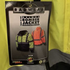 Radwear by Radians Deluxe Bomber Jacket SJ210B Large Yellow Black Gray