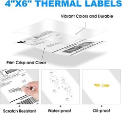 500 4×6 Fanfold Direct Thermal Direct Shipping Labels for Zebra & Rollo Printers