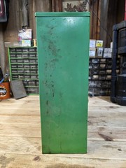 Vintage RAACO Corp Green Metal Storage Cabinet 35 Drawer Made In Denmark