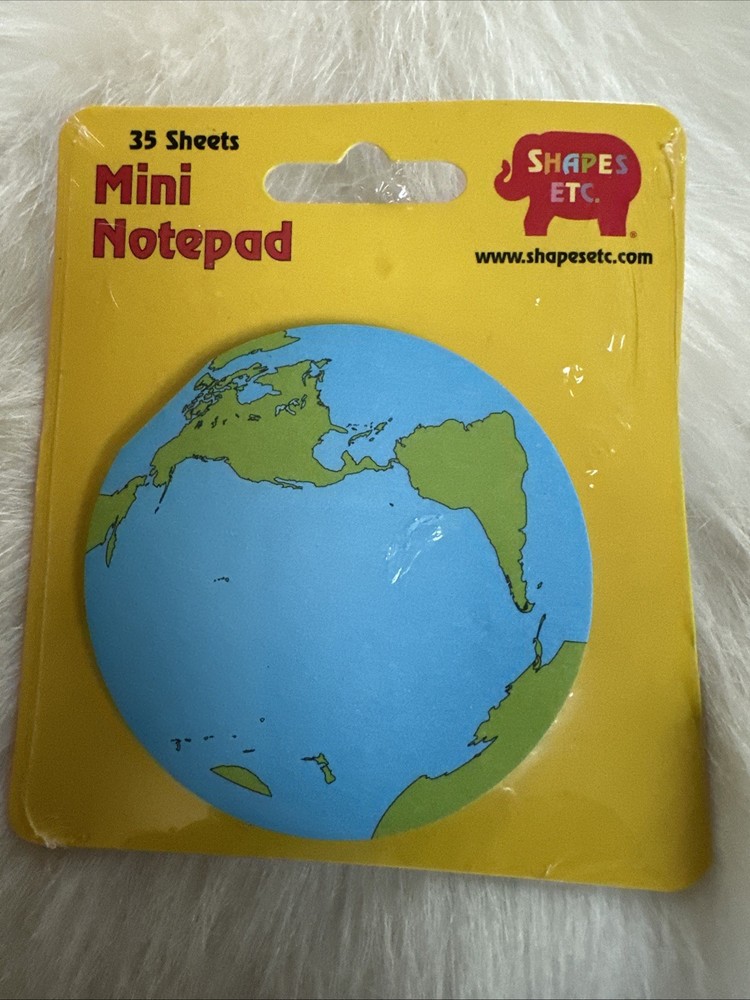 90s Y2K Vintage Shapes Etc Planet Earth Mini 35 Sheet Notepad Post It Note Paper