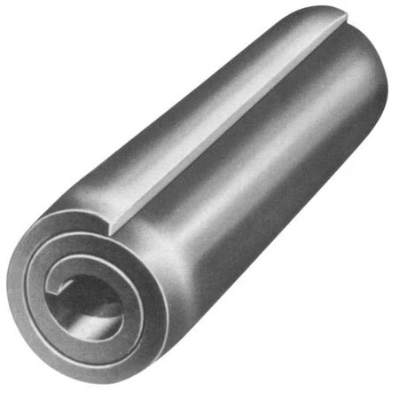 Coiled Spring Pin, 3/16 In Outside Dia, 1-1/4 In L, Steel, 25 Pk,