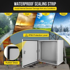 GARVEE Multi-Sizes IP66 Steel Electrical Enclosure Box w/ Lock & Waterproof Seal