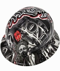 full brim hard hat custom hydro dipped IN LAUGH NOW CRY LATER HARDCORE AMERICAN