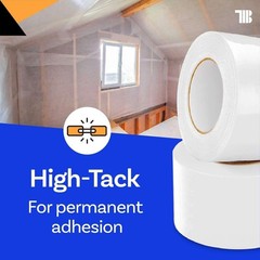 Vapor Barrier Tape – 4 Inch X 180′ Roll, Made in USA, White Polyethylene Tape fo