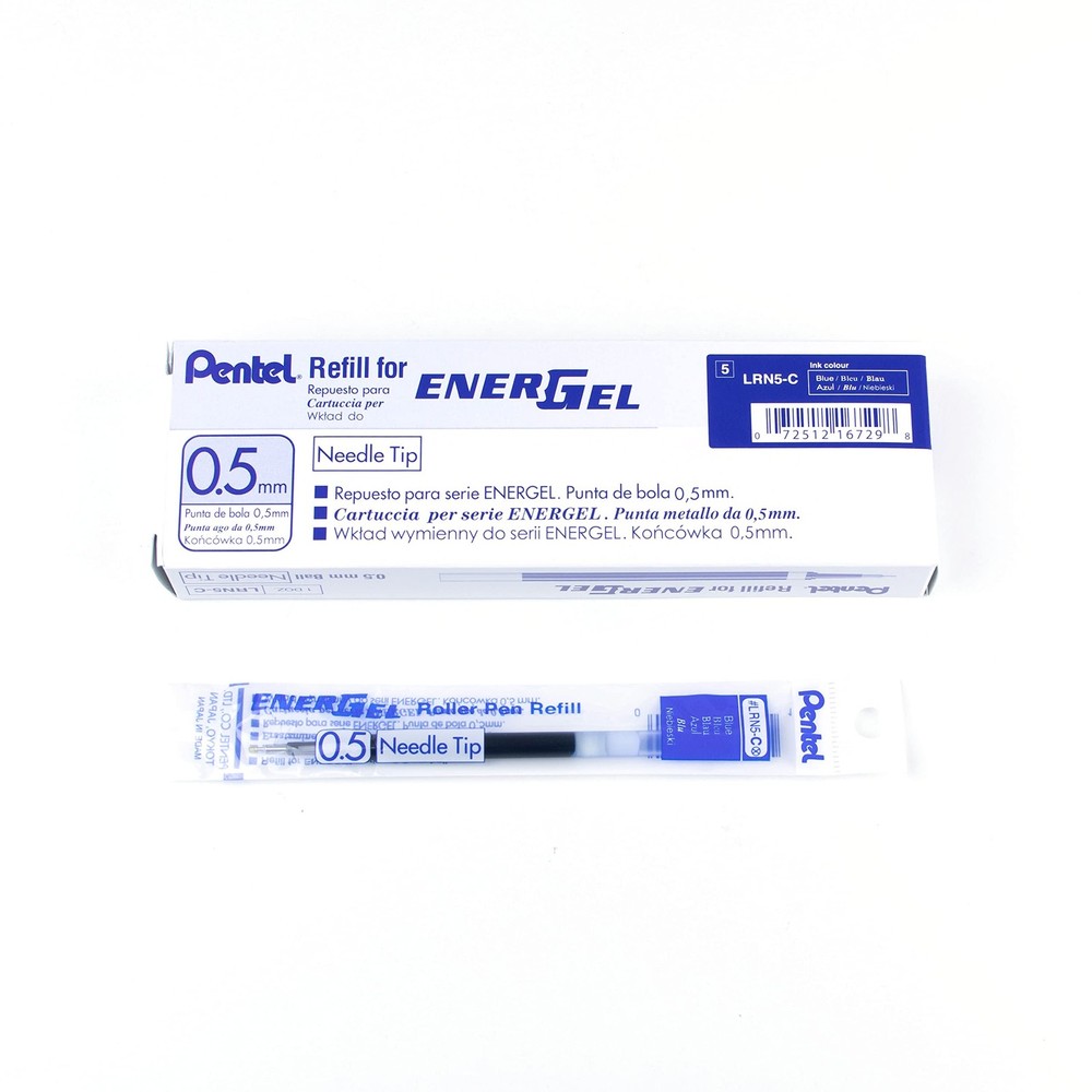 Pentel EnerGel 0.5mm Blue Ink Cartridge Refills for Liquid Gel Pens 12 Pack