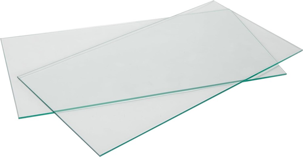 Tempered Glass Shelves 12″ Wide x 24″ Long x 3/16″ Set of 2 Beveled Edges