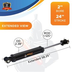 2×24 Hydraulic Cylinder 2″ Bore 24″ Stroke Double Acting Tie-Rod Cylinder