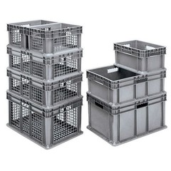 Akro-Mils 37288Grey Straight Wall Container, Gray, Industrial Grade Polymer, 15
