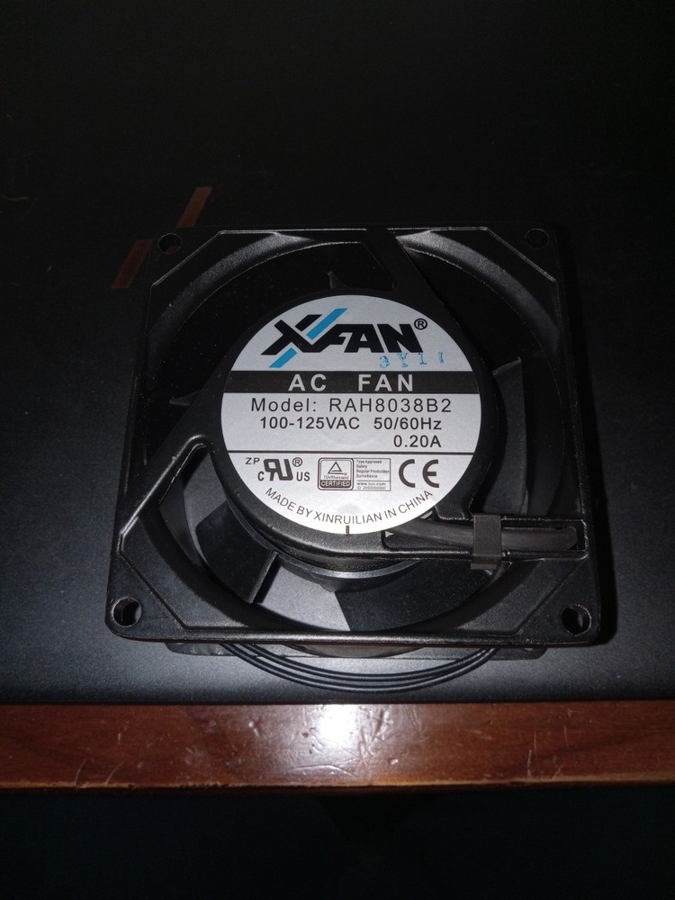 XFAN MODEL RAH8038B2 100-125VAC 50/60Hz 0.20A