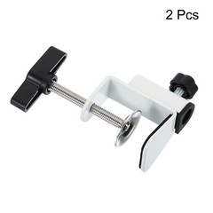 2Pcs 0.49″ Hole Dia. Universal C-Clamp Desk Clamp for Table Lamp Mic Arm White