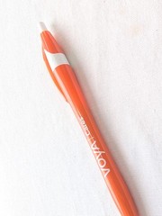 30 Misprint Click Pens: JAVALINA Hub Pen Lot WHITE & CORAL ORANGE 🍊 Blue Ink