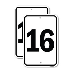 Sign with Number ’16 Heavy Gauge Aluminum Parking Sign Rust Proof