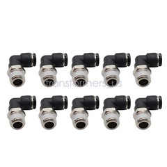 (Qty10) 1/4″ OD Tube X 1/4″ NPT Pneumatic Elbow, Push To Connect Air Fitting