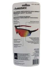 Husky Polarized Outdoor High Impact Resistant Half Frame Safety Glasses in Red