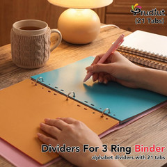 21 Tab A-Z Alphabet Binder Dividers Letter Size Plastic 2 3 4 11 Ring