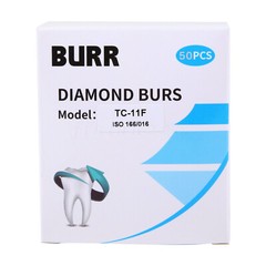 50pcs Dental Diamond Burs Burr FG 1.6mm Tips TC-11F for High Speed Handpiece Red