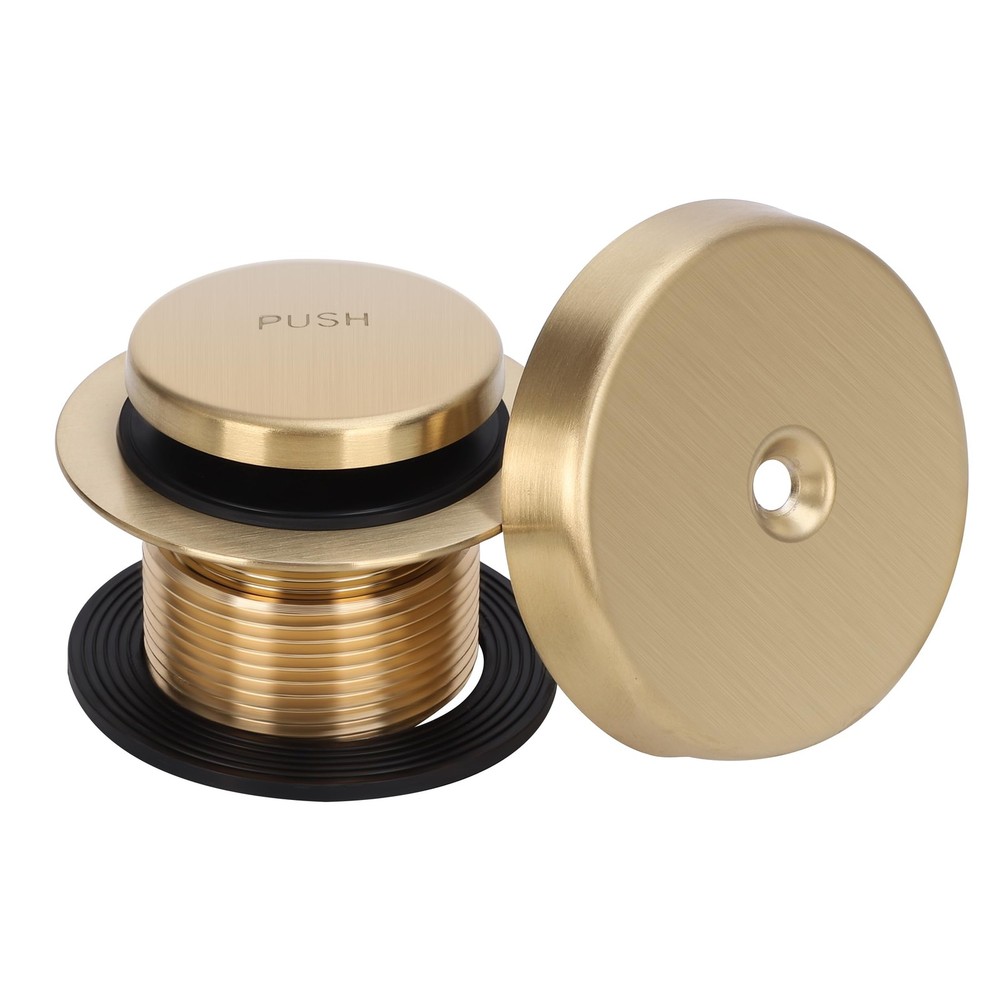 Brushed Gold Tip Toe Tub Drain Trim Kit with One Hole Overflow