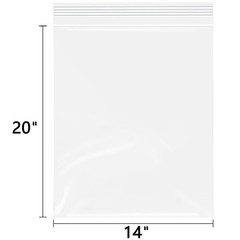 WEPOLY – 14″ x 20″ (100 Count) Zip Plastic Poly Bags – Resealable Bags with L…