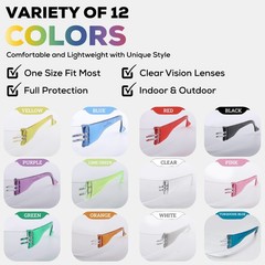 Crystal Kids Clear Lens Color Temple Variety Safety Glasses (Pack of 12)