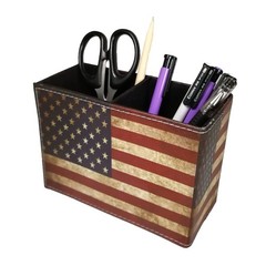 DreamsEden Pen Holder, 5.9 × 2.76 × 4.3 inches, American Flag Rectangle