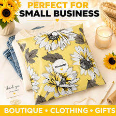 Sunflower Poly Mailers 10×13 Designer Shipping Bags Self Seal Cute