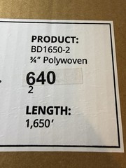 Heavy Duty 3/4 in x 1650 ft Bulk Roll Woven Poly Cord Strapping Orange Polywoven
