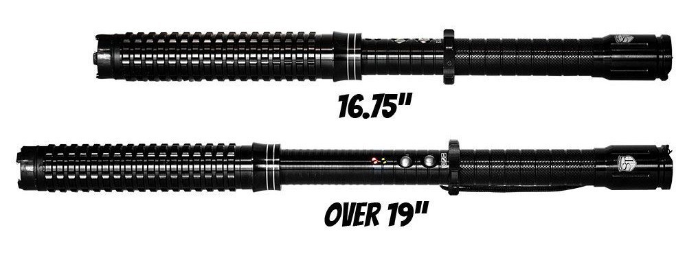 Flashlight Stun Gun Rechargeable Security Aluminum Twist of Fate 19″