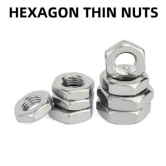 M2M3M4M5M6M8M10M12M14M16M18M20M22M30 HEXAGON THIN HALF LOCK NUTS STAINLESS STEEL