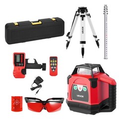 VEVOR 2650ft Rotary Laser Level Kit Self Leveling Red Line 0.06 in/100 ft