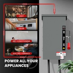 200 Amp Manual Generator Transfer Switch 48000W General Double Throw In/Outdoor